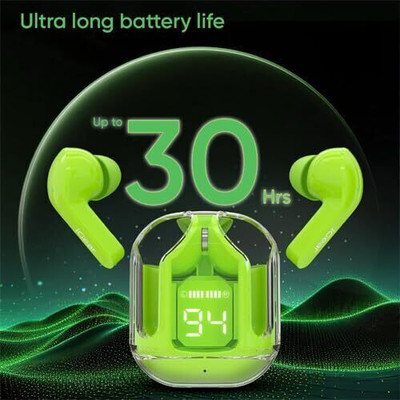 Fuziqra In-Ear Wireless Earbuds, Ultrapod TWS Bluetooth Earphones, 30 HRS Playtime Bluetooth(Green, In the Ear)