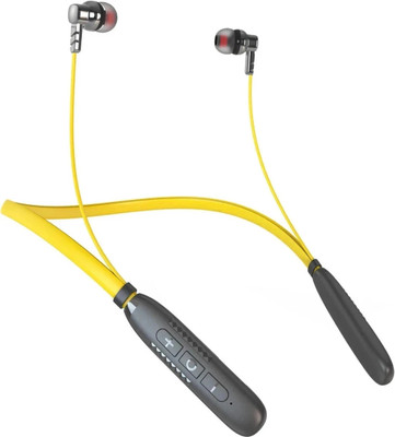 Unix 24 Hours Playing Fast Charging Bluetooth Neckband Bluetooth(Yellow, In the Ear)
