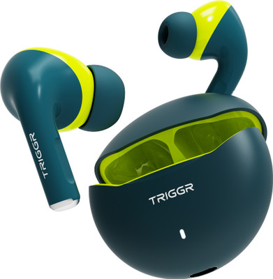 TRIGGR Rizz Duo with Latest BT v6.0, Dual Pairing, Premium Rubber Finish, 40Hr Playtime Bluetooth(Pine Leaf, In the Ear)