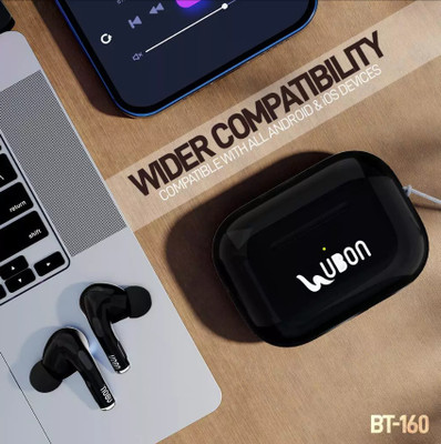 renotch uUbon BT-160 Earbuds V5.3, IPX4, With 400 hr Standby Time With ANR Enable Bluetooth(Blue, In the Ear)