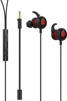 SpinBot BattleBudz C30 Type-C Gaming Earphones with Boom Mic & 12mm Gaming Driver Wired Gaming(Black, Red, In the Ear)