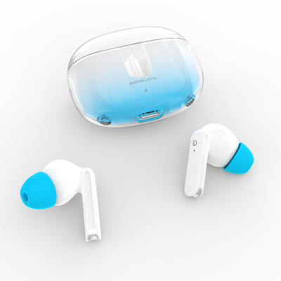 Boston Levin ARMX Earbuds with Playtime 30H,Low Latency Gaming,13mm Drivers,IPX5,BT5.3,TWS Bluetooth(White, In the Ear)