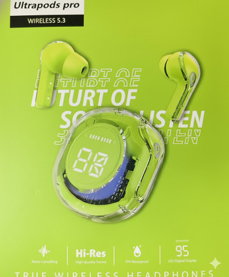 Reyfiee Ultrapods Pro True Wireless Earbuds Bluetooth 5.3, Noise Cancelling TWS Bluetooth(Black, Silver, Green, True Wireless)