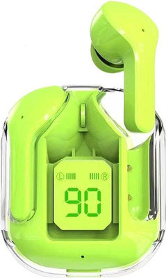 UnV Crystal in-Ear Earbuds,Wireless Earphones LED Power Display,Stable Connection Bluetooth(Green, In the Ear)