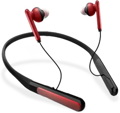 TecSox Tecband Thunder Wireless Neckband|50H Playback| IPX 5 | Boom Bass [Red] Bluetooth Headset(Red, In the Ear)