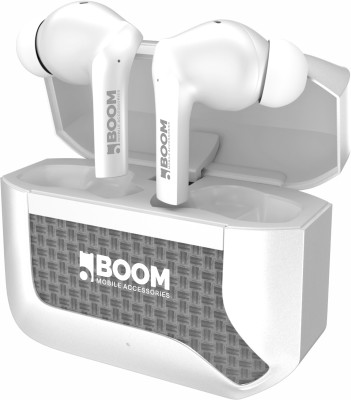 Boom Bullets Max TWS Earbuds with 45 HRS Playtime,(40db ENC), Bluetooth v5.3 Bluetooth(White, True Wireless)