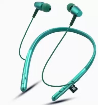 Qeikim Wireless Neckband Flexible In-Ear Headphones Headset With Mic Bluetooth Gaming Headset(Light Green, In the Ear)