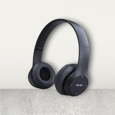 AIZINA Extended Runtime Wireless Headphones with Mic & SD Card_GQ Bluetooth & Wired(Black, On the Ear)