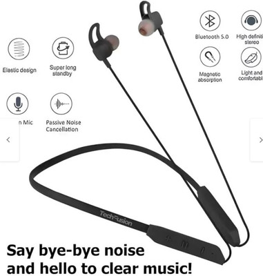 TechFusion Z2 Wireless with Fast Charge, 30 Hrs Battery Life, Earphones with mic Bluetooth Bluetooth(Black, In the Ear)