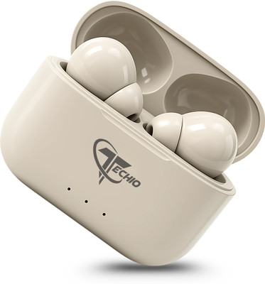 Techio BUDS XERO K10 Adaptive Hybrid ANC, 12.4mm Drivers Bluetooth(White, True Wireless)