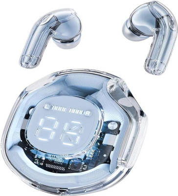 PODJAM Ultrapods Pro TWS Bluetooth Earbuds with Touch Control & Cool Transparent Design Bluetooth(Blue, In the Ear)