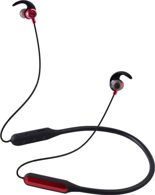 ROYAL RO-555 Premium Bluetooth Neckband with Mic 30 Hours Battery Backup Bluetooth(RED BLACK, In the Ear)
