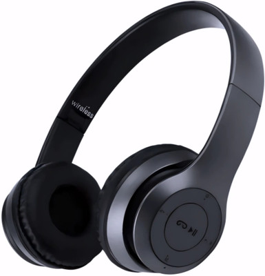 TWS Foldable Wireless Bass Wave Deep Sound_P6 Bluetooth & Wired(Black, On the Ear)