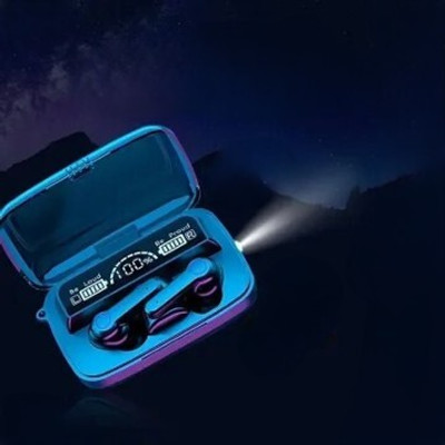 Seashot M19 TWS Bluetooth 5.0 Wireless Earbuds Touch Waterproof IP7X LED Digital Bluetooth(Black, True Wireless)