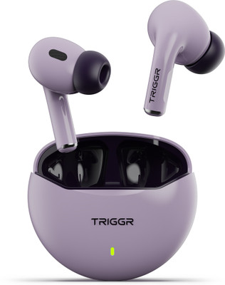 TRIGGR Rizz with 40H Playback, Spherical Design, 13mm Drivers, Rich Bass, Fast Charging Bluetooth(Onyx Lilac, In the Ear)