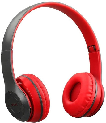 REEPUD New stylish foldable headset Bluetooth & Wired(Red, On the Ear)