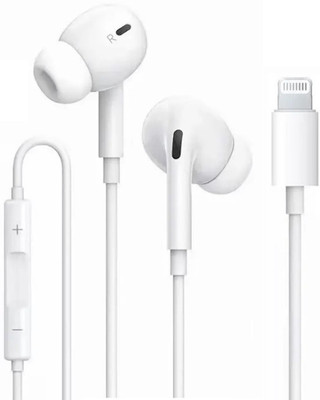 Audo Lightning Earphones for iPhone | Soft Eartips | Mic | Dynamic Sound Quality Bluetooth & Wired(White, On the Ear)