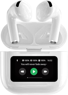 FITRIC Touch Screen Display Wireless Earbuds | Smart LED Display | 40H Playtime Bluetooth without Mic(Multicolor, In the Ear)
