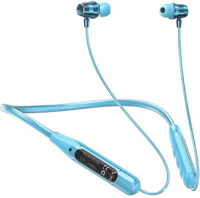 Foxne Point Transparent Wireless Bluetooth Neckband 2 Magnetic switch Bluetooth(Sky Blue, In the Ear)