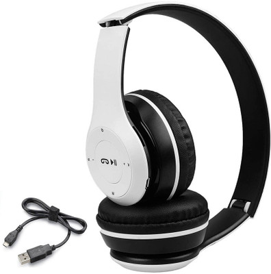 G2L BEST BUY Over Ear Thumping Bass Sound Lightweight Headphone 10 Hour Playback Bluetooth(White, On the Ear)