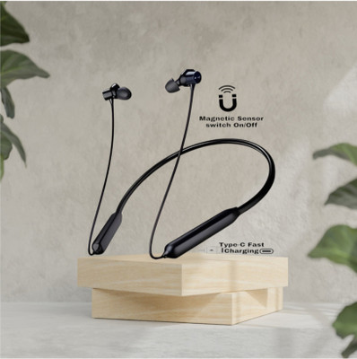 house of common 48 Hours Playtime Bluetooth Wireless Neckband Headphones Earphone_HG_6T Bluetooth & Wired(Black, In the Ear)