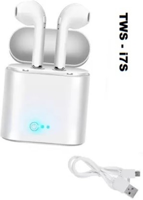 HUTUVI Bluetooth Earphone with Mic HEADPHONE Bluetooth Headset (White, In the Ear)20 Bluetooth Headset(White, In the Ear)