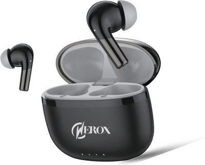 WEROX Earbuds N01 60Hrs Battery, Touch, Deep Bass, Dual Mic, AI ENC, Low Latency-5.3 Bluetooth(Black, True Wireless)
