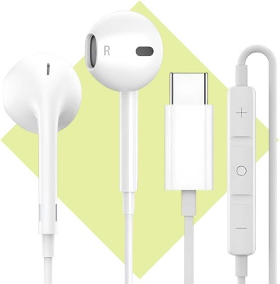 Bxeno Type C Handsfree with Mic-Xiaomi Redmi Note 13/ Note 13 Pro/Note 13 Pro+/13C[13] Wired Headset(White, In the Ear)