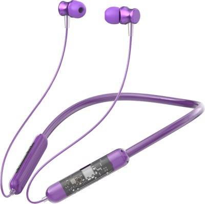 TecSox Tecband Verve 300 Wireles Neckband|30H Playback| IPX 4 | Boom Bass Bluetooth(Purple, In the Ear)