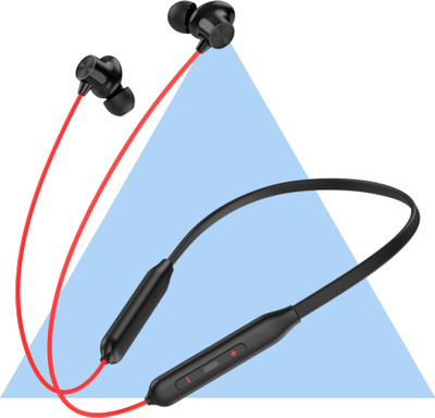 E EARBOUT ONEPLUSe Z2 Sportz 22 Edition Bluetooth Neckband with Long Battery Life Bluetooth & Wired(Red, Black, In the Ear)