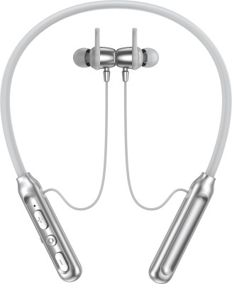 UPOZA GETTO Neckband Upto 40 Hours Playtime with ASAP Charge Bluetooth Headset(White, In the Ear)