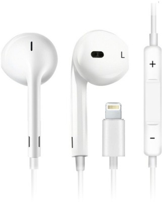 Muvit Lightning Earphone Compatible With iPhone13 13Mini 13 Pro Max Wired Headset(White, In the Ear)