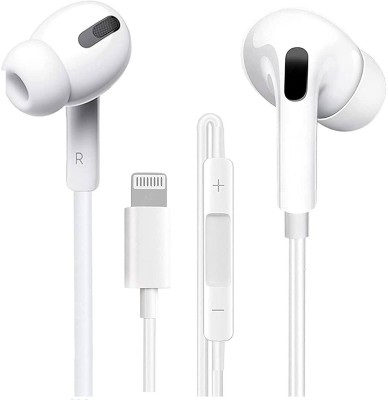 MARS Lightning Earphones Compatible for iPad iPhone Headphones Wired(White, In the Ear)