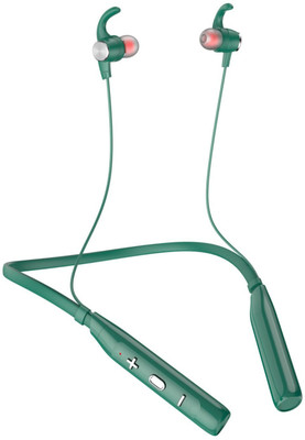 Worricow Best Buy Wireless in Ear Gaming Gym Ultra Thumping Bass Sound Neckband Bluetooth(Green, In the Ear)