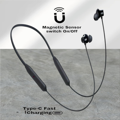 house of common Pro Neckband With Upto 48 Hours Playback & Fast Charging Earphone_R9 Bluetooth & Wired(Black, In the Ear)