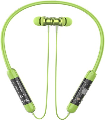 Chaebol Sports in-Ear Earphones w/Mic,HiFi Stereo Deep Bass Headsets,Magnetic Neckband Bluetooth Gaming Headset(Green, In the Ear)