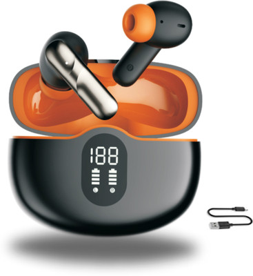 Chaebol Truly Wireless in Ear Earbuds with 60H Playtime 50ms Low Latency Gaming Bluetooth(Black, Orange, True Wireless)