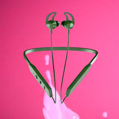 GUGGU Bluetooth Headset Neckband with mic BT-Max 30H Playtime & Calling VibrationP165 Bluetooth(Green, True Wireless)