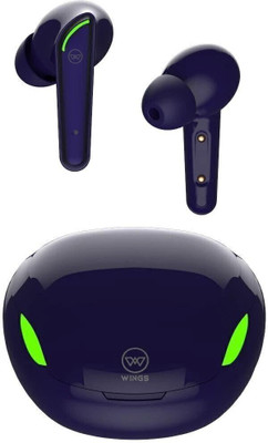 WINGS Wireless Earbuds, with 30 Hours Playtime, Bullet Charge, 40ms Low Latency Bluetooth(Blue, In the Ear)