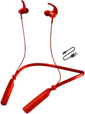 TEQIR Hot Selling Microphone Headset Earphone Wireless Neckband Headphone Bluetooth Gaming Headset(Red, In the Ear)