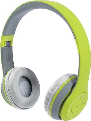 RECTITUDE P47 New Bass HiFi Earphone Foldable Over Ear Stereo Earbuds Headphone Mobile Bluetooth & Wired Gaming(Green, On the Ear)