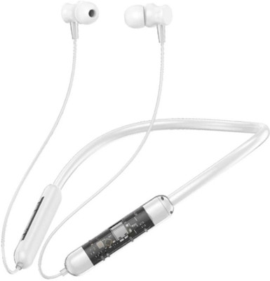 IZWI BT-AX with AAP Charge, 13mm Drivers, Upto 48Hours Playback Earphones Neckbands Bluetooth Gaming(White , Enhanced Bass , Transparent Headphones , Immersive LED Lights, In the Ear)
