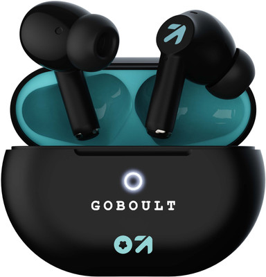 GOBOULT W40 with Quad Mic ENC, 48H Battery Life, Low Latency Gaming, Made in India, 5.3v Bluetooth Gaming(Electric Black, True Wireless)