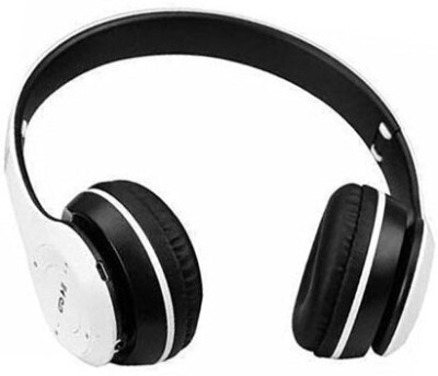 Techpunch DYNAMIC SOUND QUALITY BLUETOOTH HEADPHONE WITH DEEP EXTRA BASS FOR ALL DEVICE Bluetooth & Wired Headset(White, On the Ear)