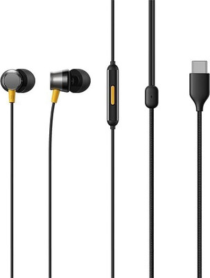AMROLEEN Original Type C Buds 3 Wired in-Ear Earphones with Mic, Deep Bass Wired(Black, In the Ear)