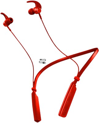 IZWI BLUETOOTH NECKBAND 36 HOURS BETTERY BACKUP LONG BETTERY LIFE BT-A10 Bluetooth Headset(Red, In the Ear)