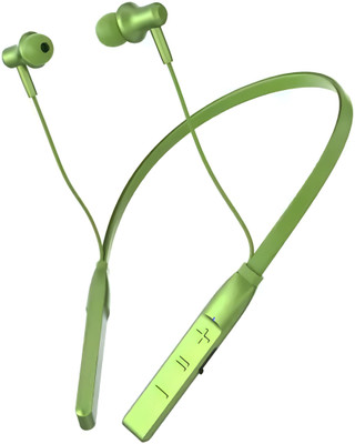 Worricow Trendy Wireless Bluetooth Neckband Headset with V5.0 Flexible Bluetooth Headset Bluetooth(Green, In the Ear)