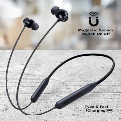 house of common 48 Hours Playtime Bluetooth Wireless Neckband Headphones Earphone_BC Bluetooth & Wired(Black, In the Ear)