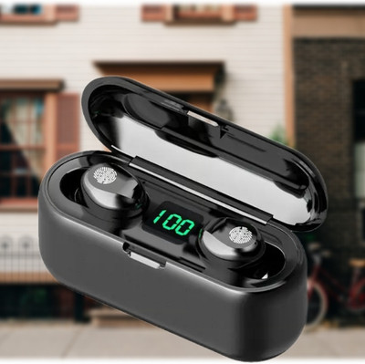 FRONY E83_F9 Wireless Earbuds with Bluetooth 5.0 & Digital Display Bluetooth(Black, In the Ear)