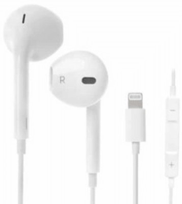 Muvit iPhone Wired Earbuds Earphones With Mic , Lightning Connector Wired Headset(White, In the Ear)
